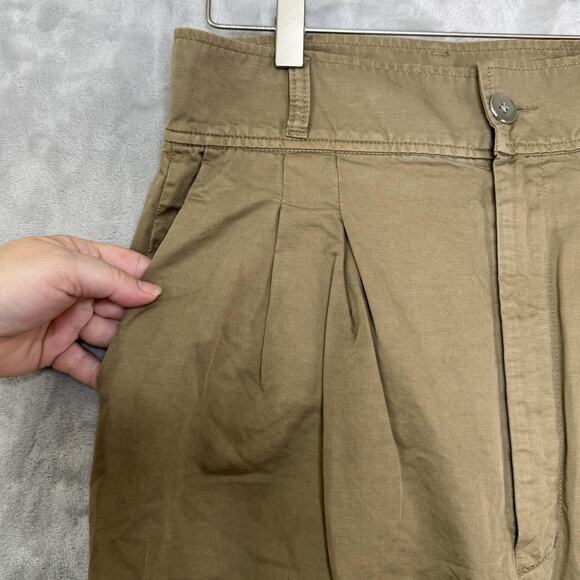 J Brand Pants Womens 27 Olive High Rise Pleated Tapered Linen Blend Pockets - Picture 4 of 12